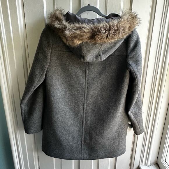 J. Crew Mercantile Vail Faux Fur Gray Wool Parka Coat - Picture 8 of 8